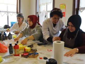 Atatürk odaklı Tahta Baskı Atölyesinde anlamlı anlar